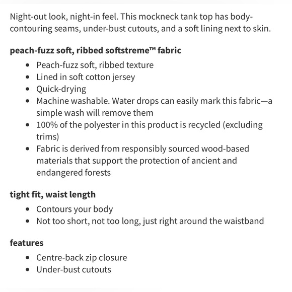 NWT Lululemon‎ Ribbed Softstreme Mockneck Cropped Tank Top Bone XL - Picture 4 of 8